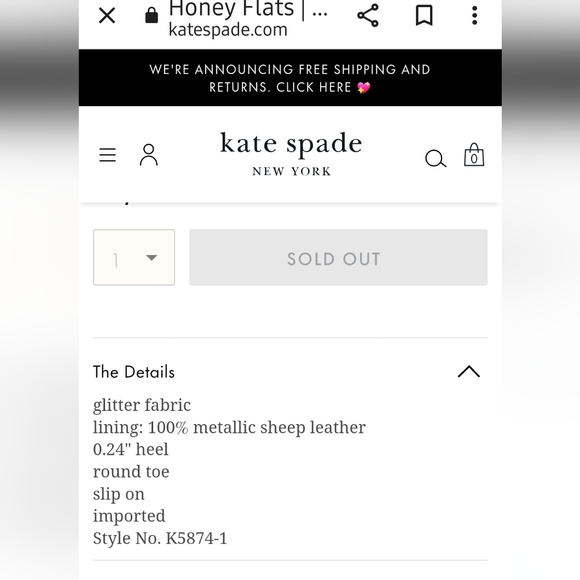 Kate Spade Honey glitter ballet flats rainbow - Picture 12 of 12